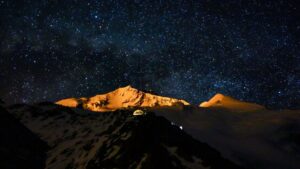 Vistas de una de las caras del Huayna Potosí desde el refugio argentino- CB